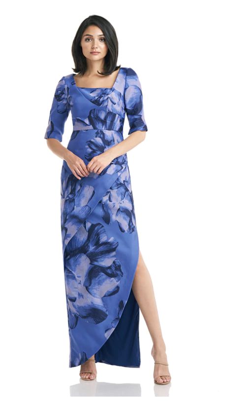 Octavia pleated column gown