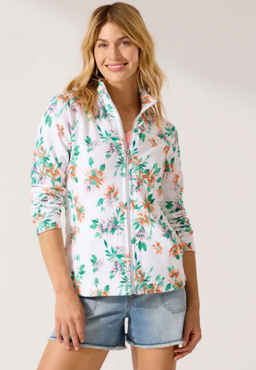 Aruba joyful bloom full zip sweater