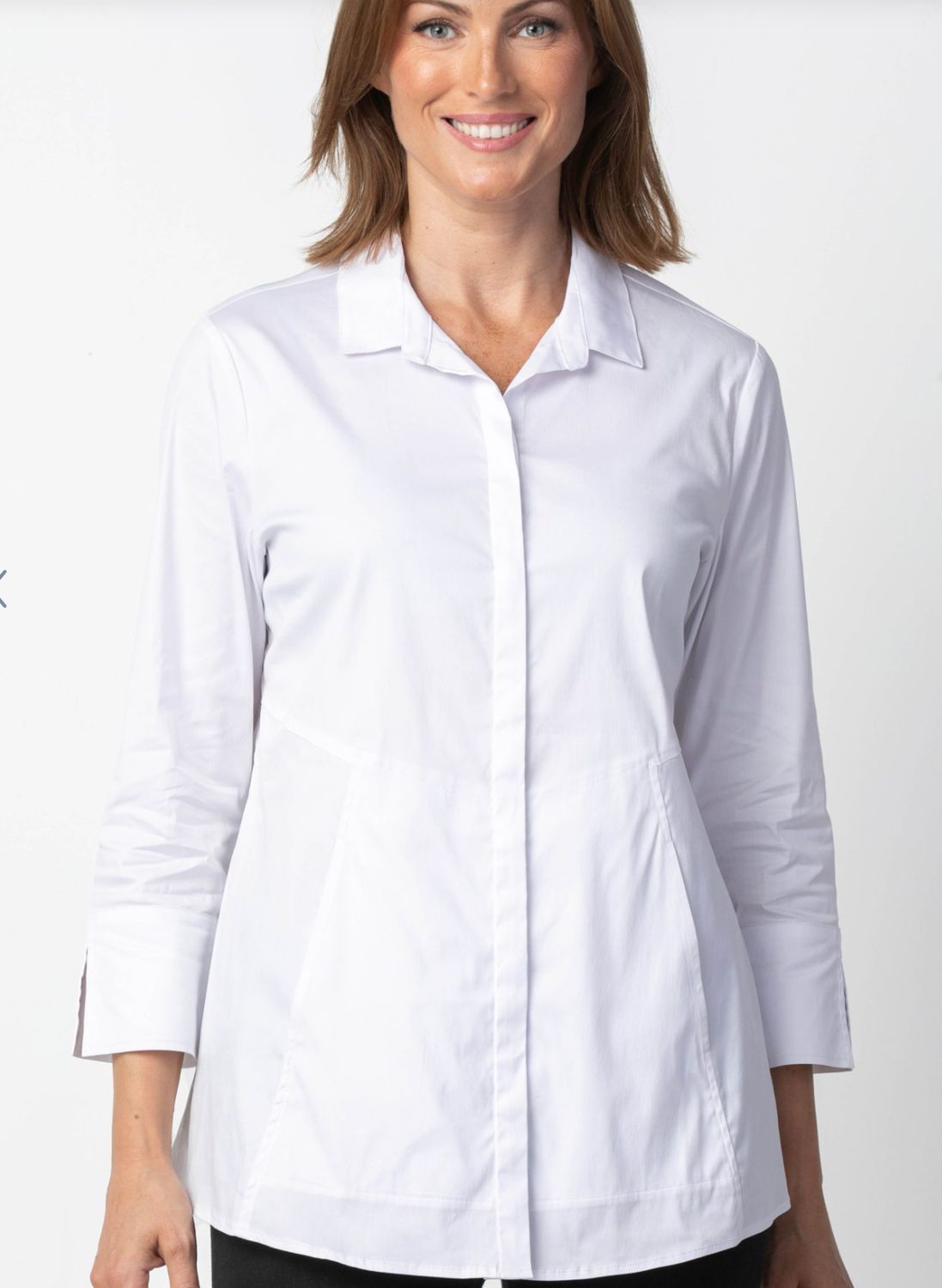 White "The one" blouse with pockets