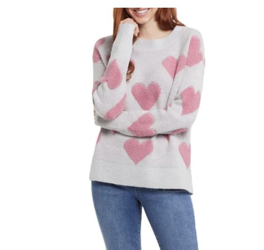 Light grey mix heart sweater