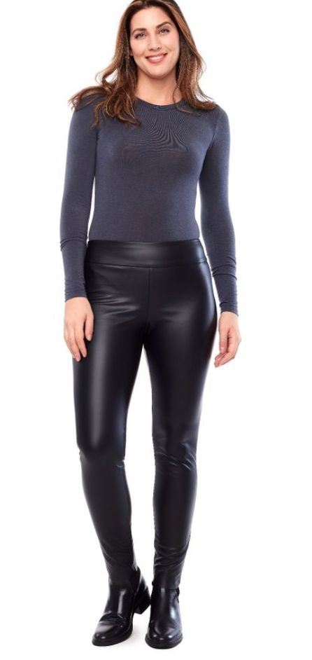 Black vegan leather soft pant