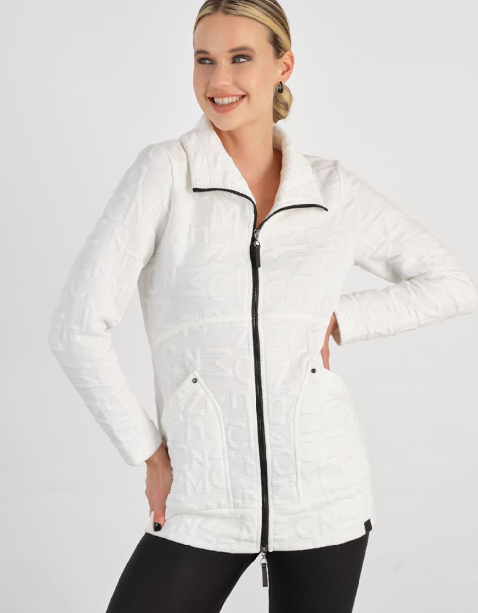 Off white zip sweater jacket