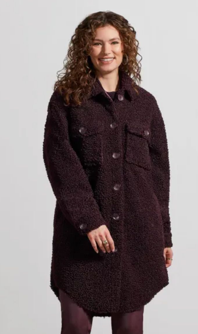 Black orchid teddy wool coat