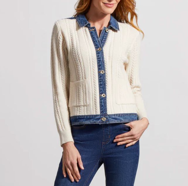 Birch denim/ sweater combo jacket