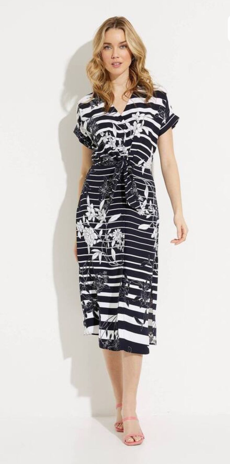 Midnight/ vanilla print shirt dress