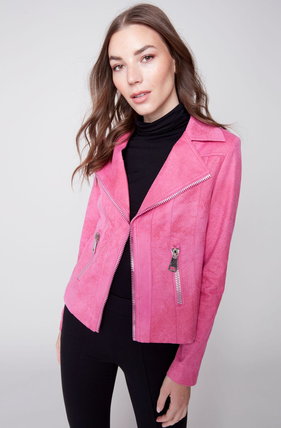 Hot orchid moto jacket