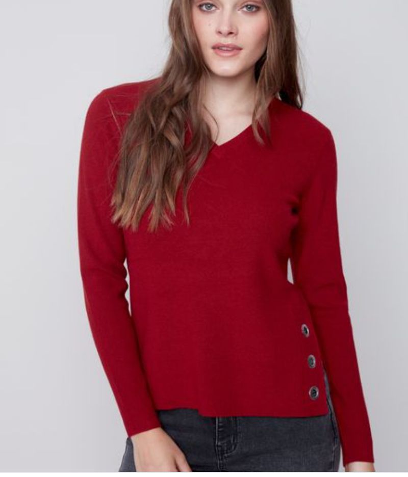 Ruby sweater with side grommet detail