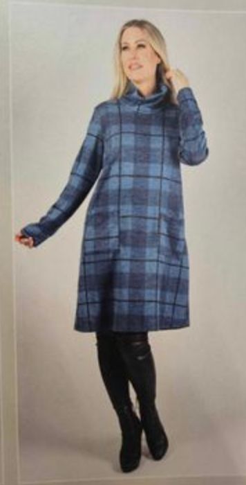 Denim plaid dress