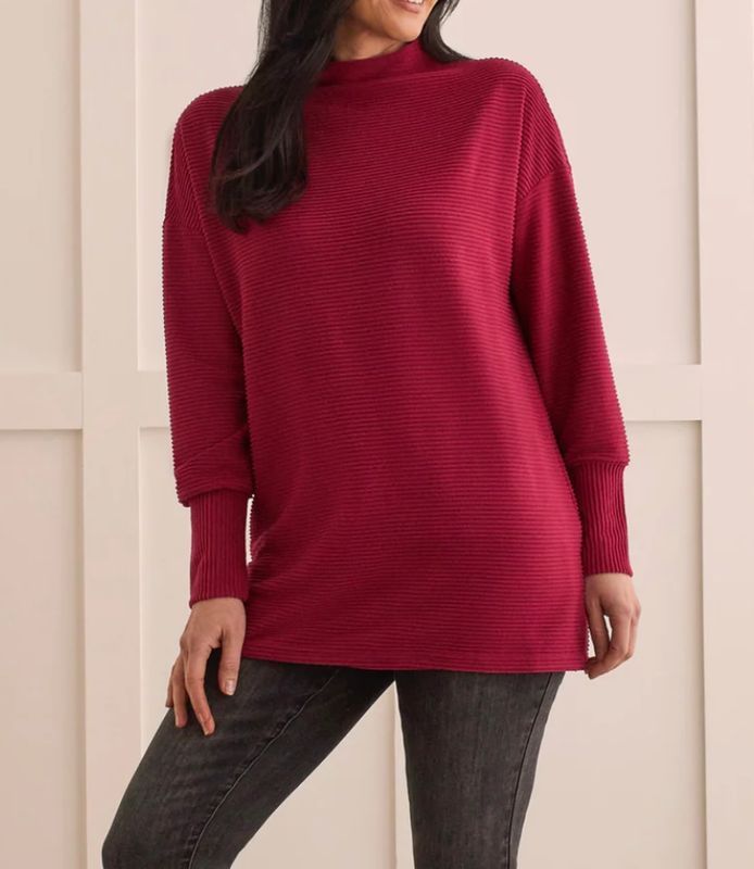 Red Plum quilted knit tunic top