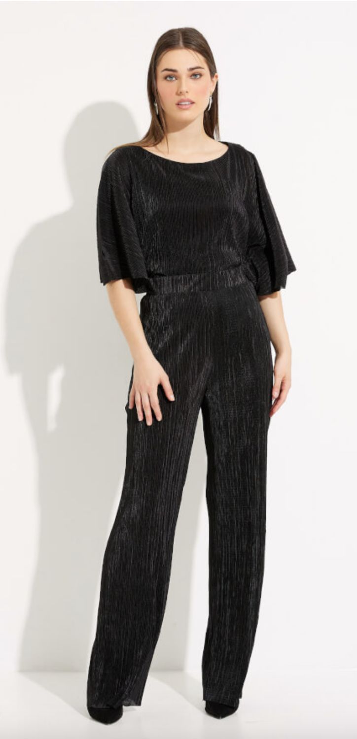 Black wide leg flowy unlined pant