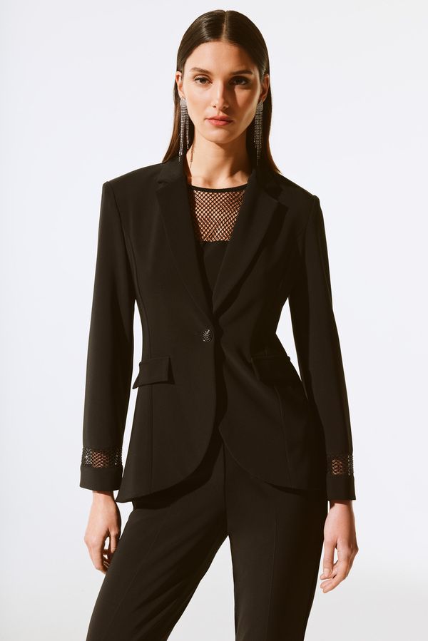 Business blazer w/ mesh cuff detail, Color: Black, Size: 8