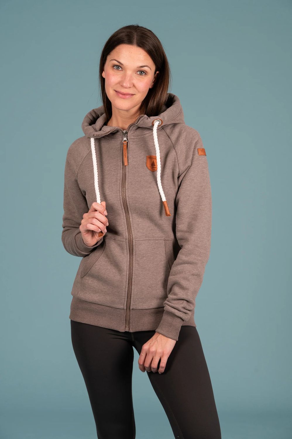 Amalia full zip hoodie , Color: Chocolate Chip, Size: S