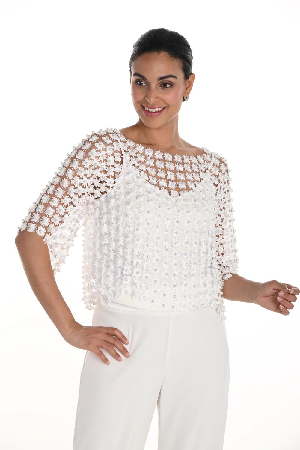 Floral and pearl accent shell