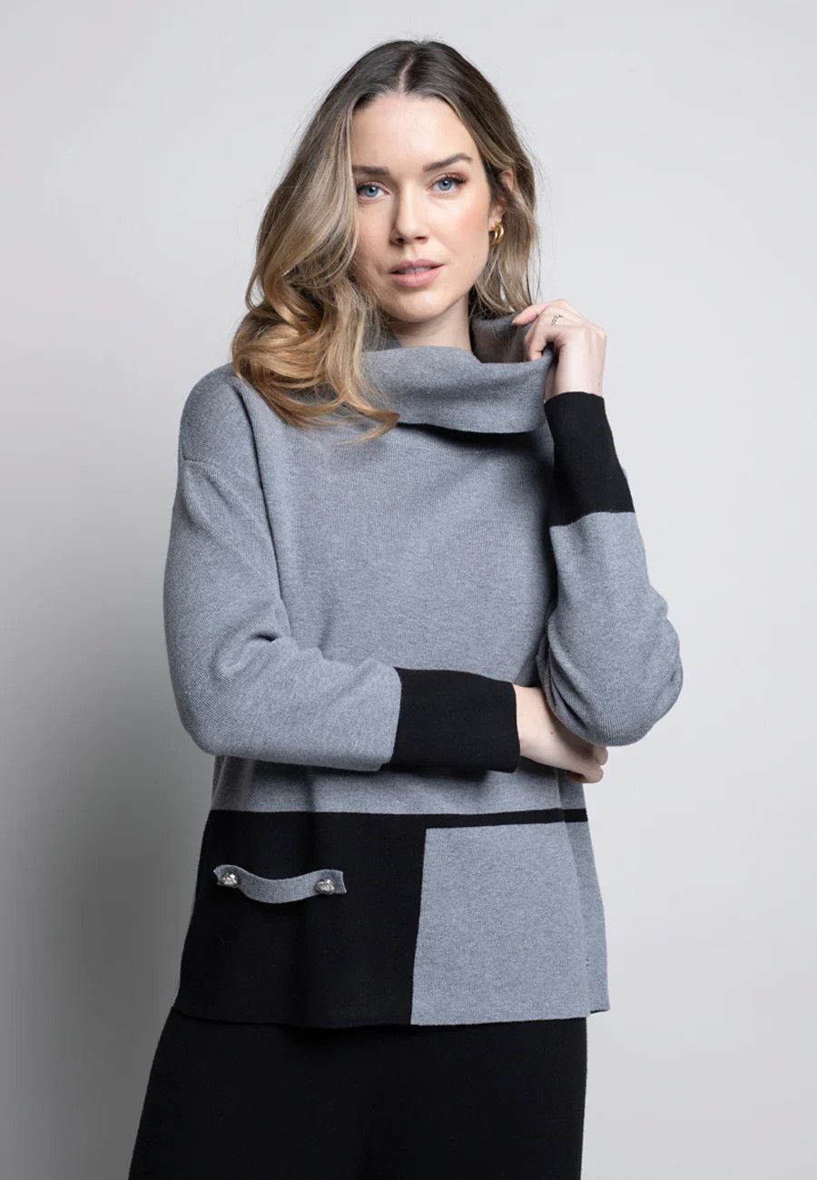 Wide leg trimmed pant 