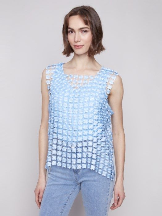 Textured Crochet Flower Top