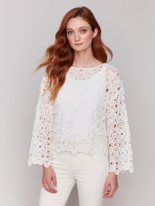 Crochet Boat Neck top