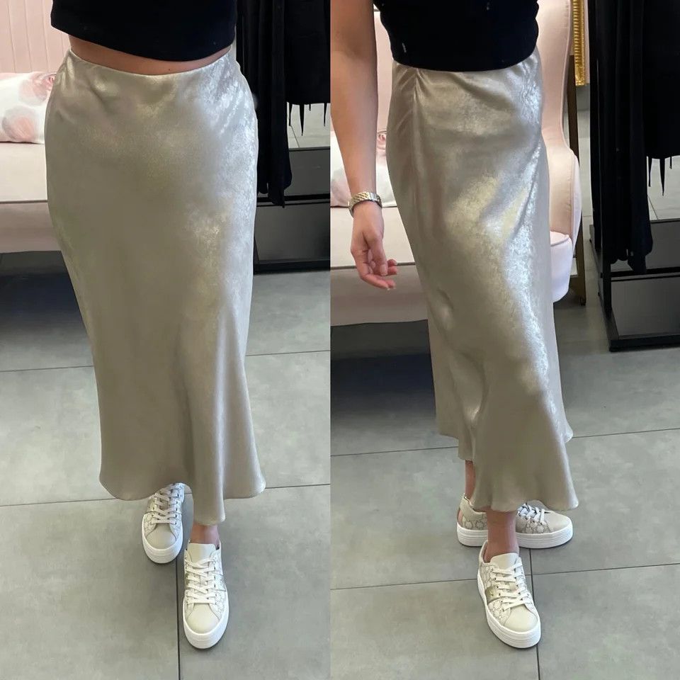 Satin Metallic Skirt 