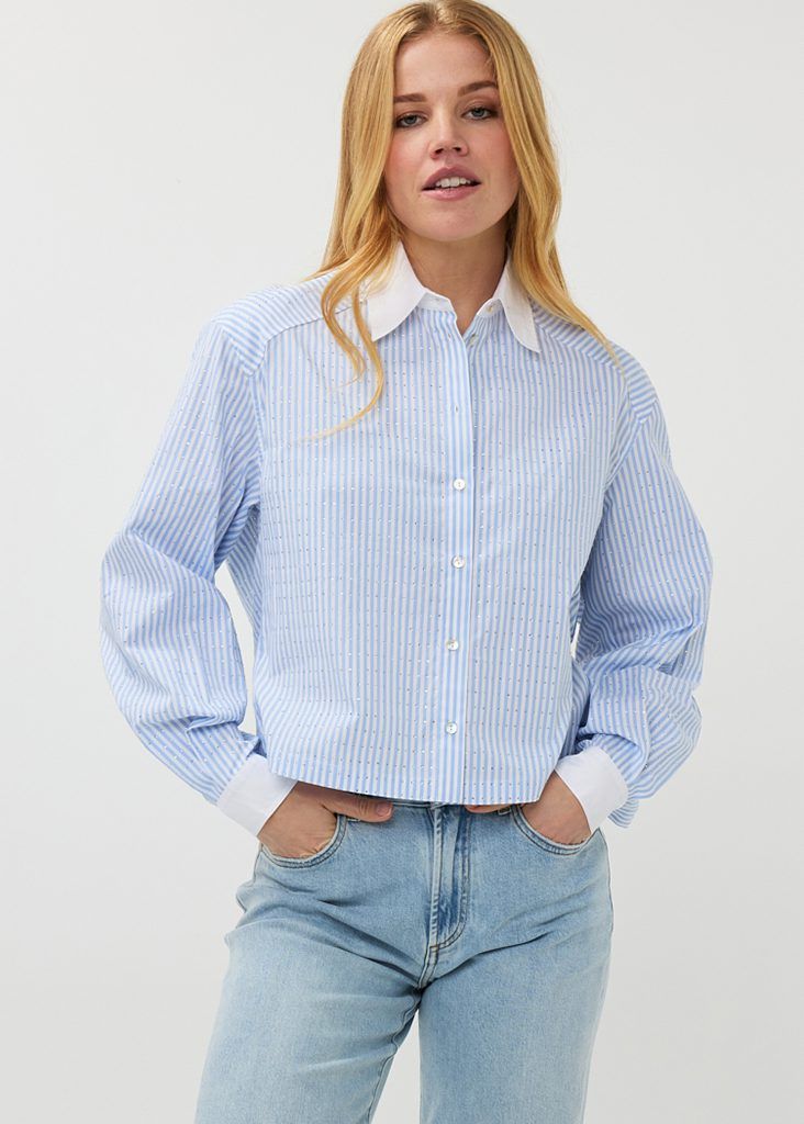Rhinestone Stripe Blouse 