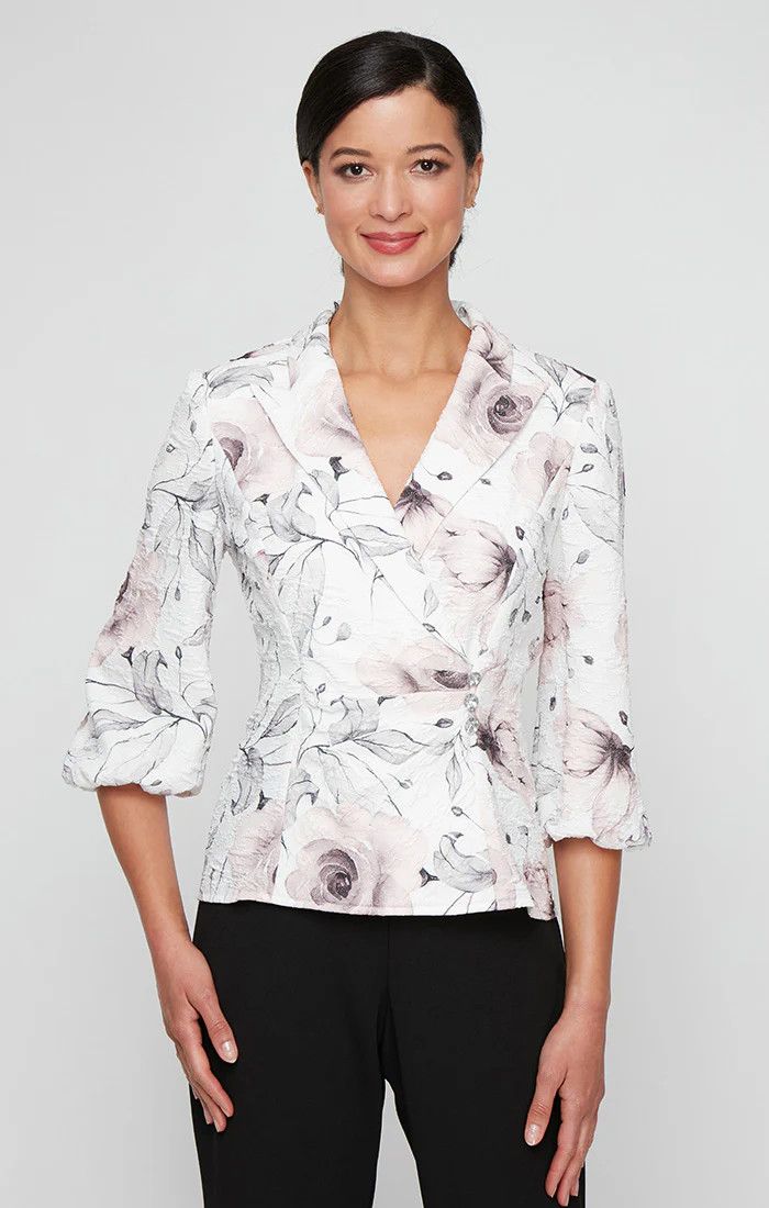 Printed Jacquard Knit Blouse