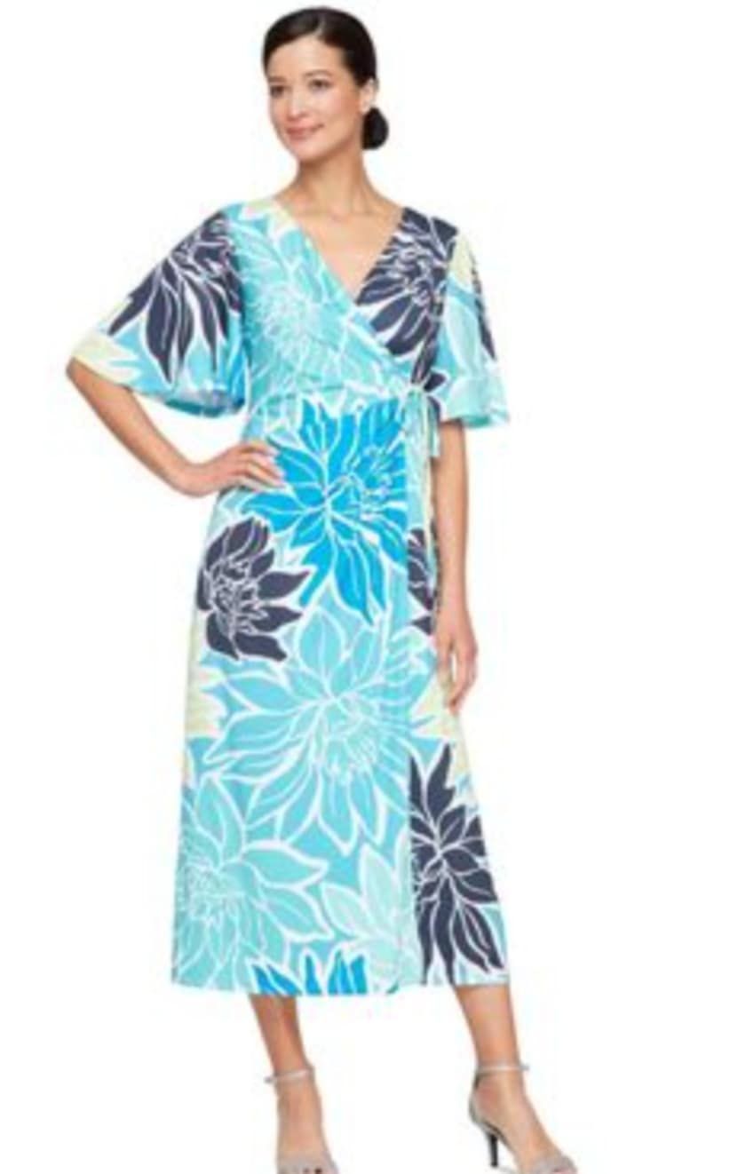 Flowy Floral Wrap Dress