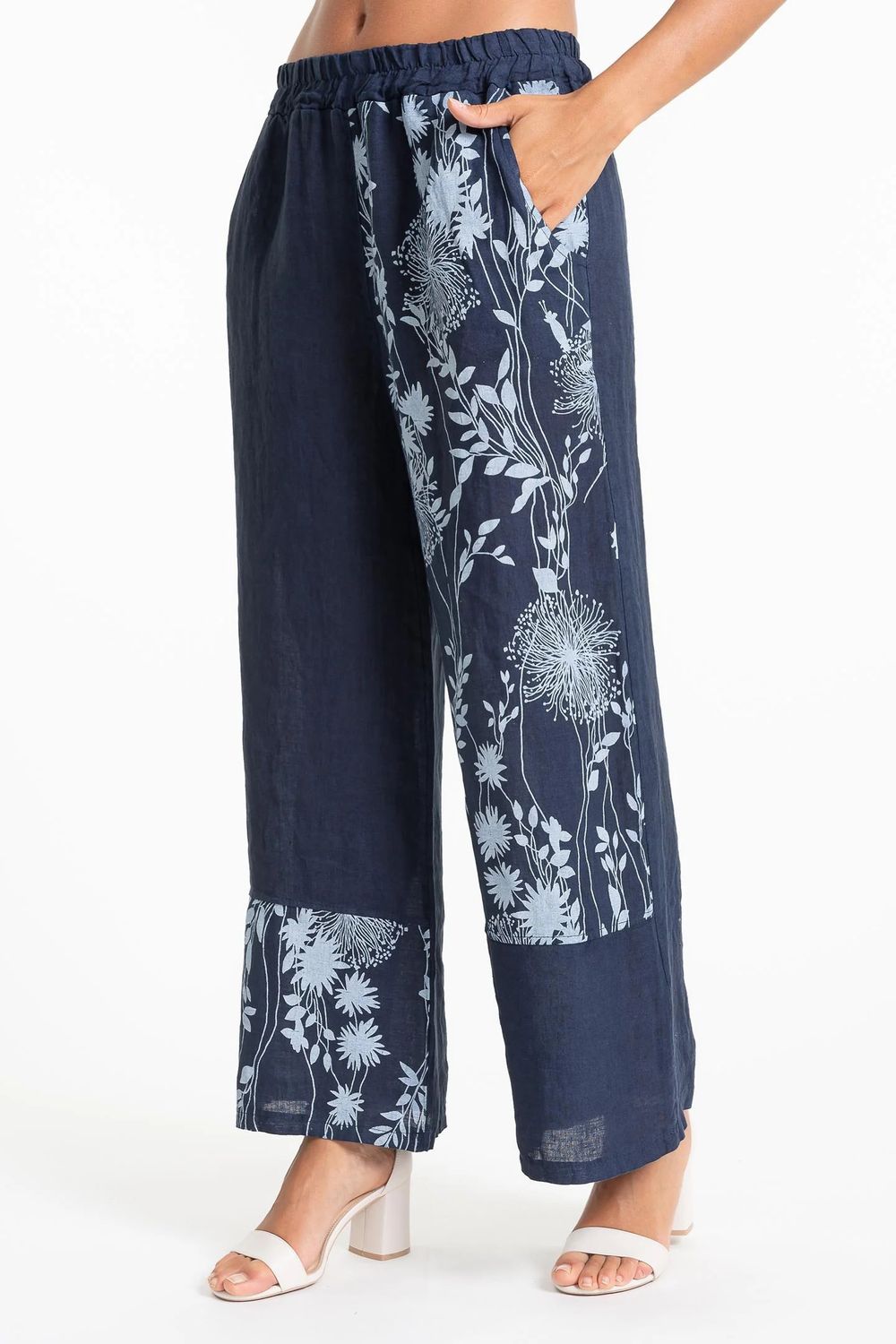 French Linen Printed Pant 