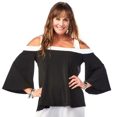 Flounce Cold Shoulder Top