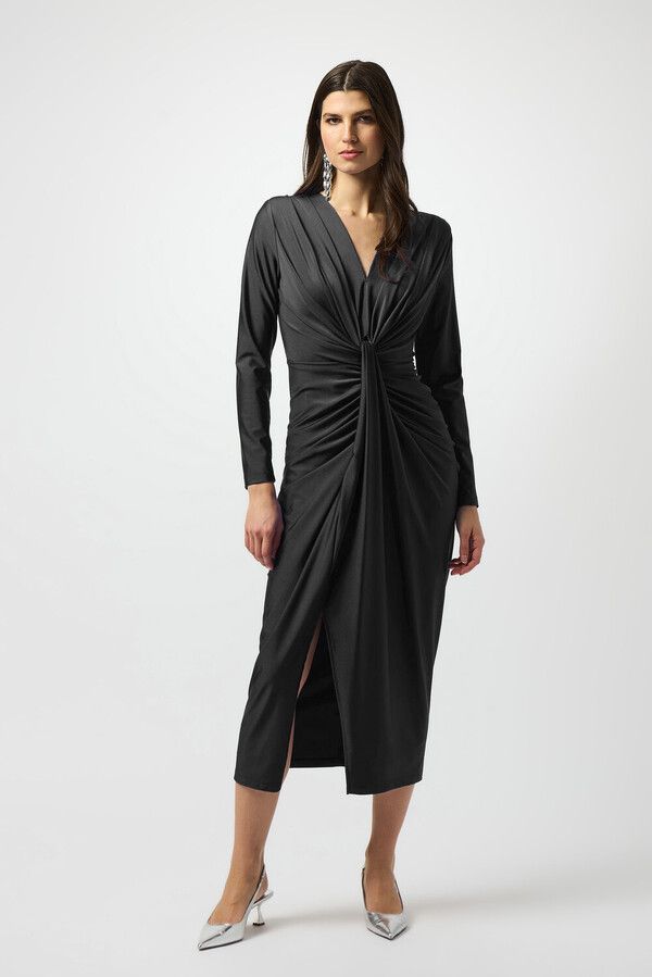 Ruched V-neck Maxi Dress