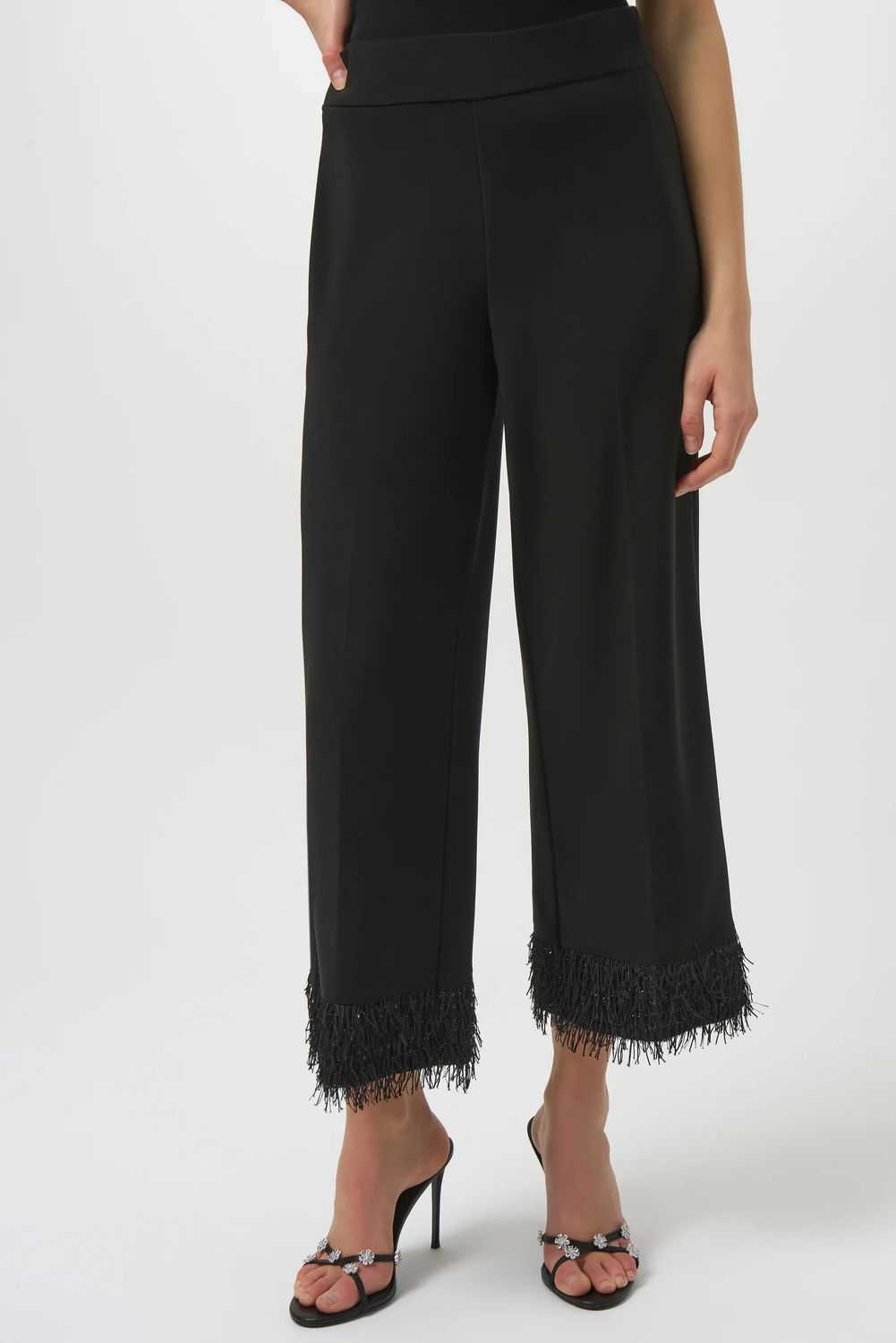 Silky Culotte Fringe Hem Pant