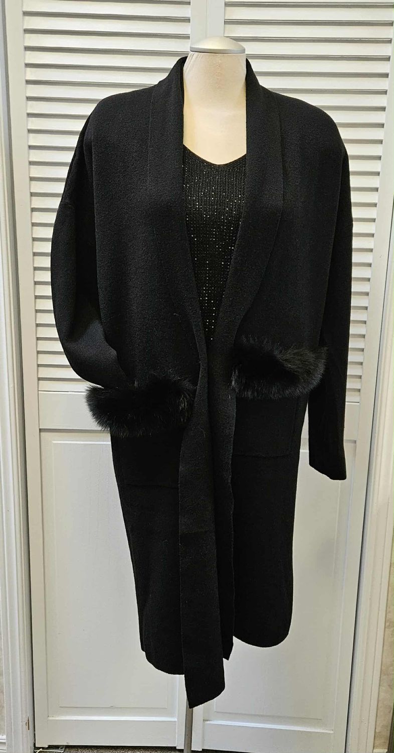 Cashmere Knit Carid w/ Fox Fur 