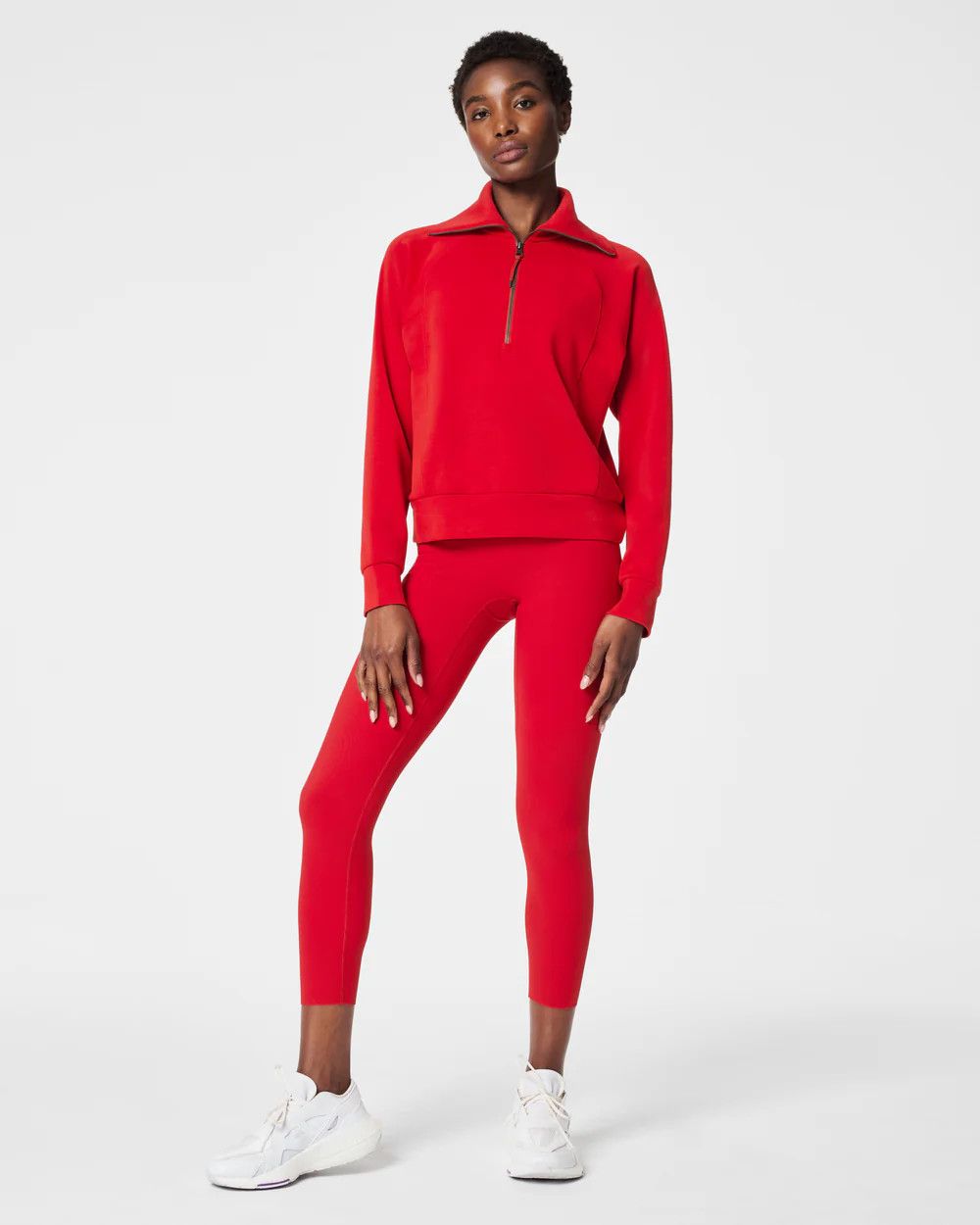 AirEssential Half Zip Sweater, Color: Spanx Red, Size: S