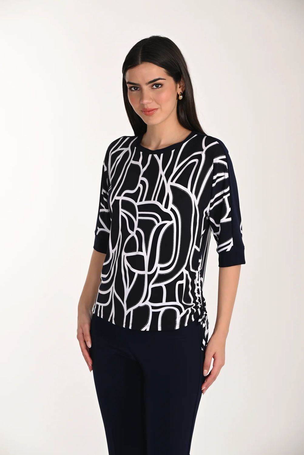Printed Round Neck Jersey Top