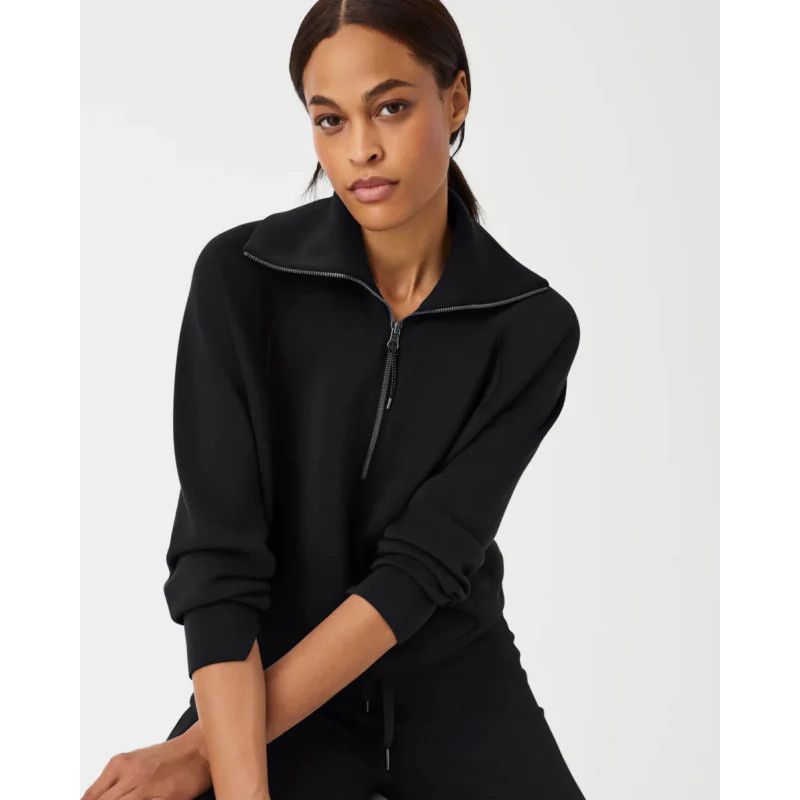 AirEssentials Brushed Half Zip Tunic, Color: Very Black, Size: S