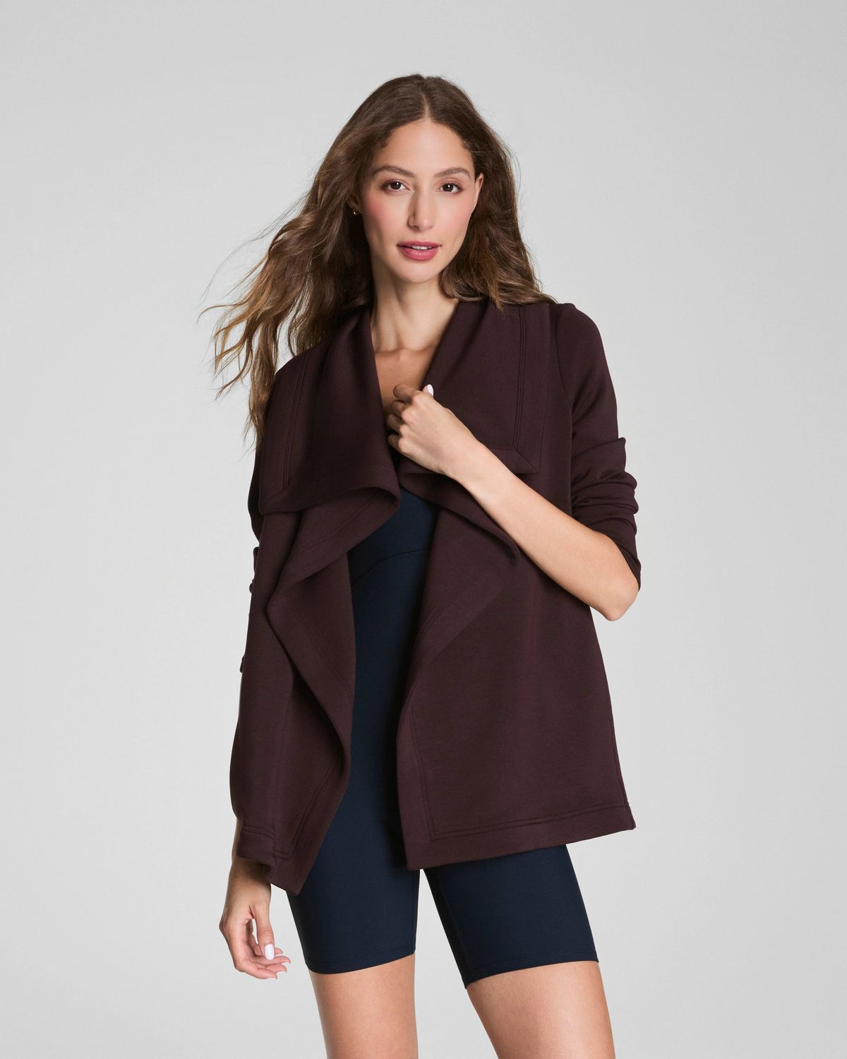 AirEssentials Open Wrap Cardigan, Color: Truffle Brown, Size: S
