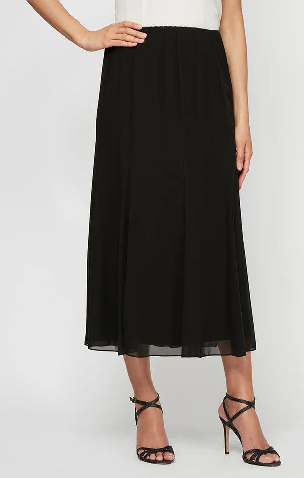 ChIffon Panel Skirt , Color: Black, Size: S