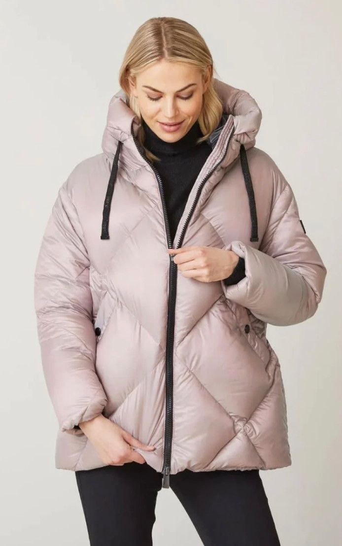 Rose down filled iridescent quilted coat, Size: 8