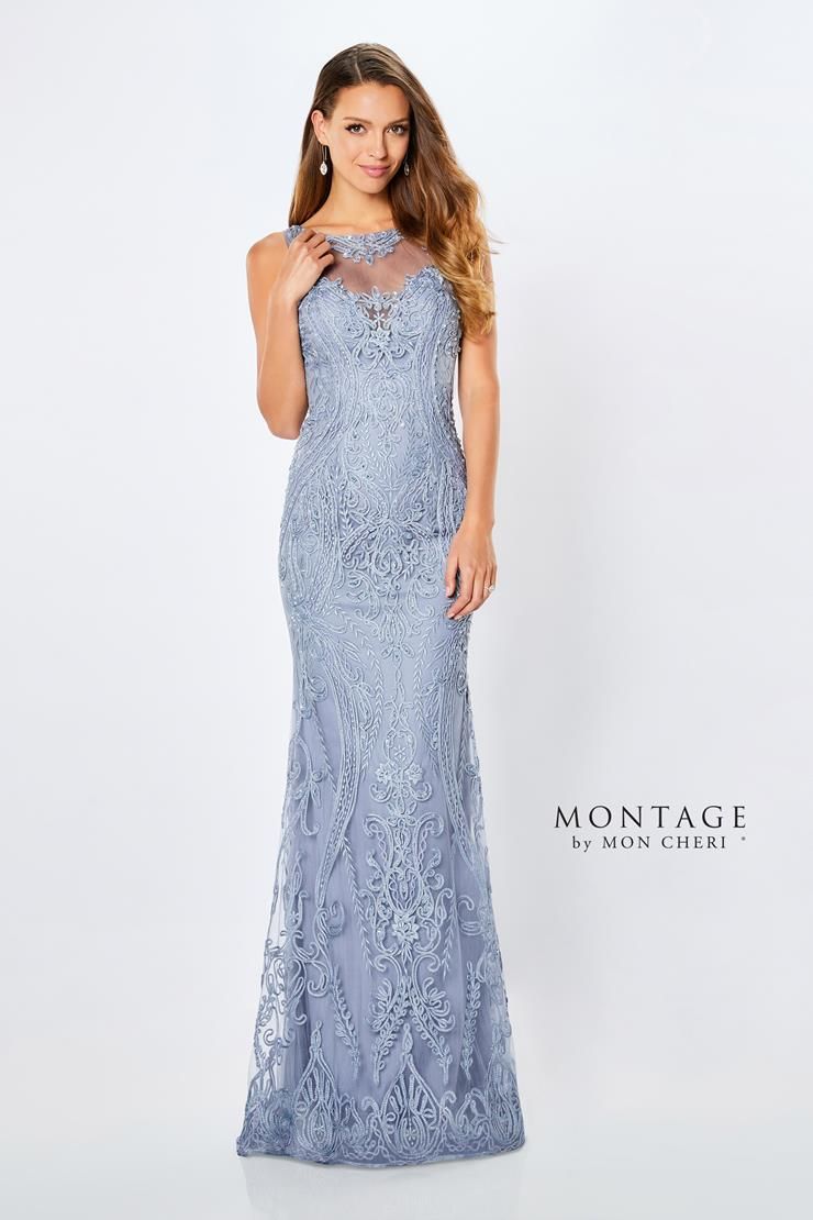 Beaded lace ribbon tulle gown, Color: wedgewood, Size: 12