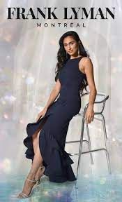 Double ruffle salsa dress, Color: Navy, Size: 6