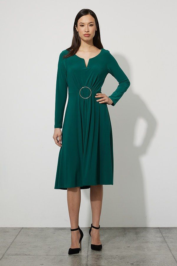 Circle detail long sleeve dress , Color: Rainforest, Size: 6