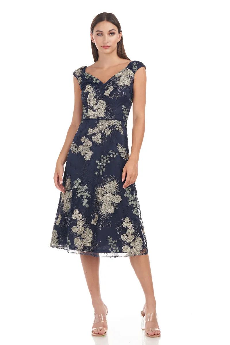 A-line cocktail dress , Color: Navy/ Jade, Size: 8
