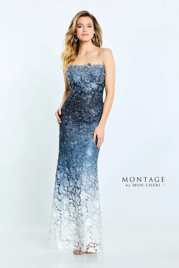Strapless venise lace ombre dress, Color: Black mix, Size: 12