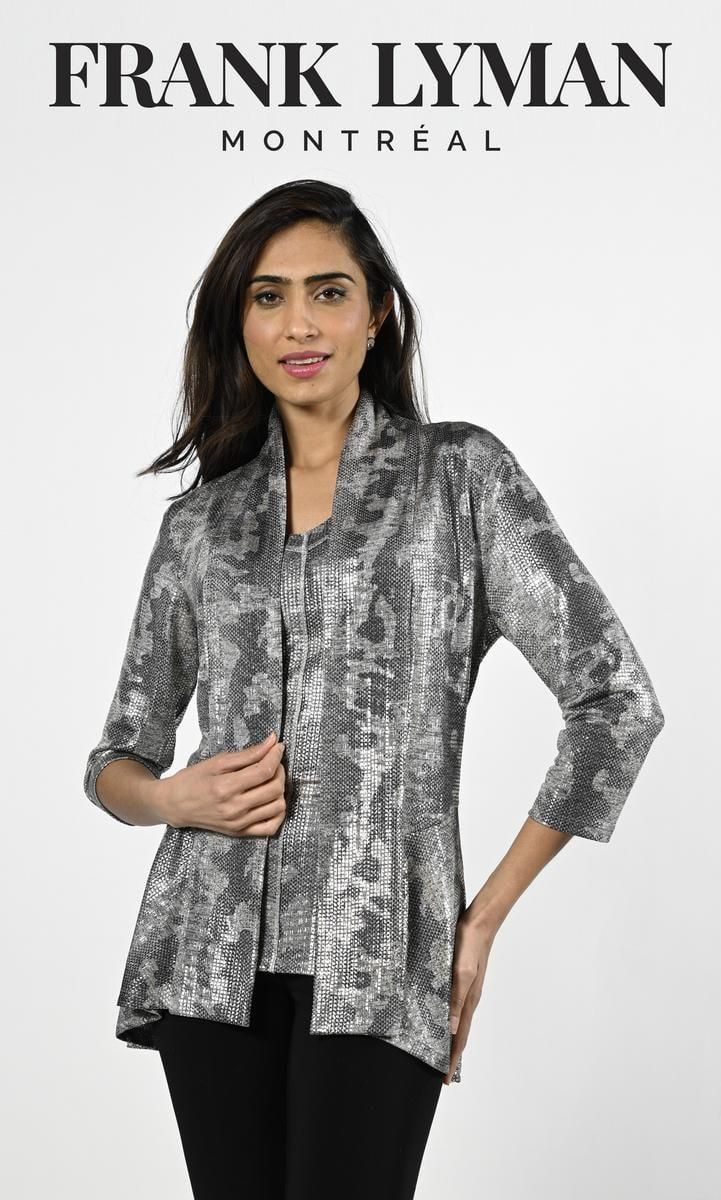 Metallic camouflage print cardi , Color: Gold metallic, Size: 20
