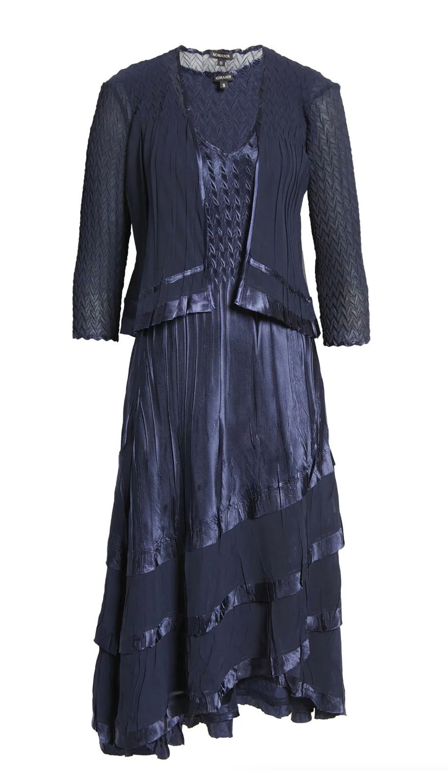 Charmeuse midi with jacket, Color: Midnight, Size: S