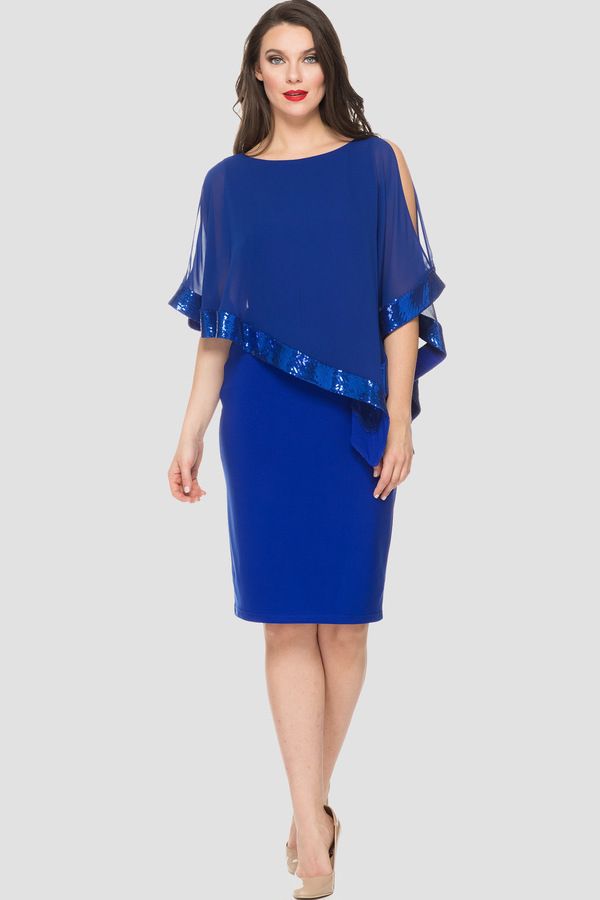 Sequin trim cape midi, Color: Sapphire, Size: 18