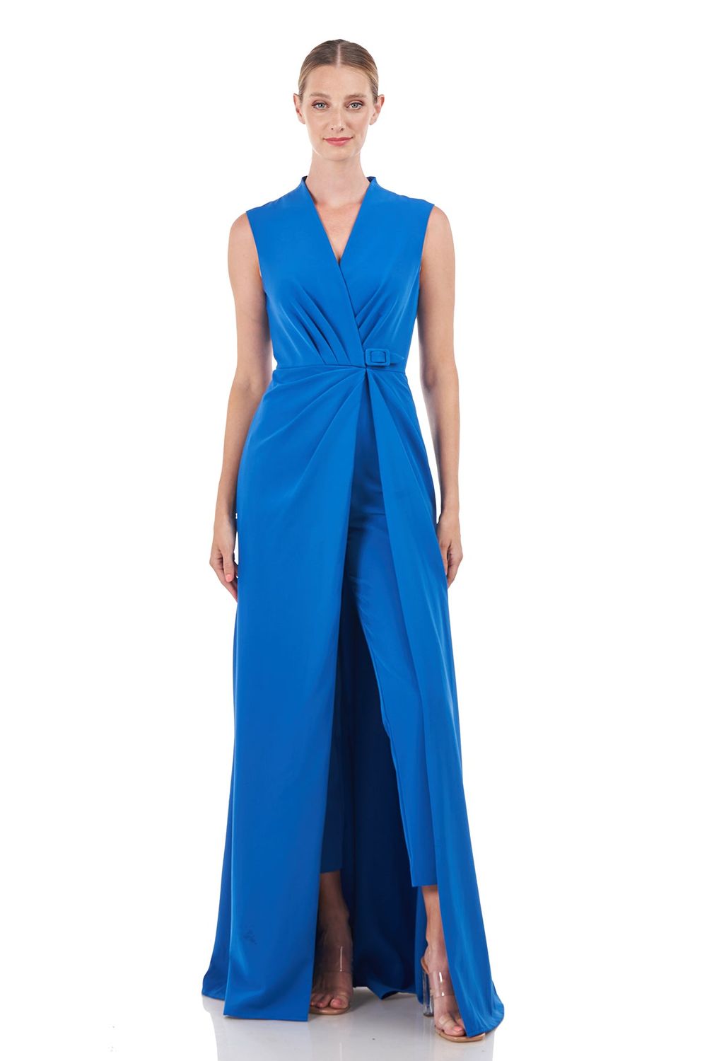 Cap sleeve walk- thru jumpsuit, Color: Deep blue, Size: 10