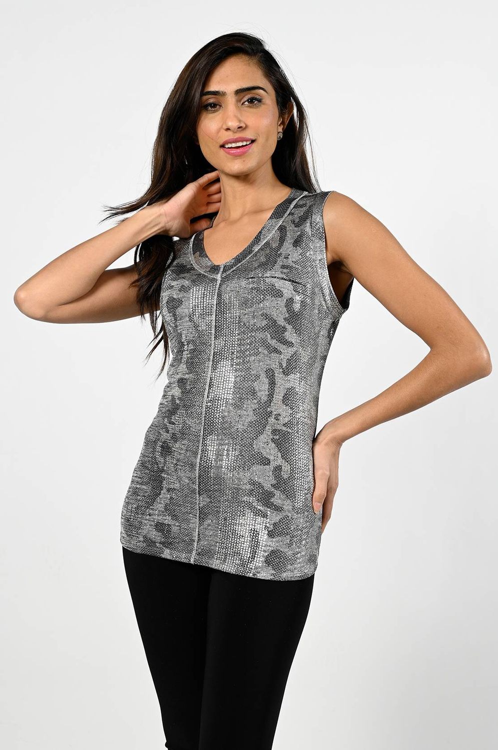 Metallic camouflage print Cami, Color: Gold metallic, Size: 20