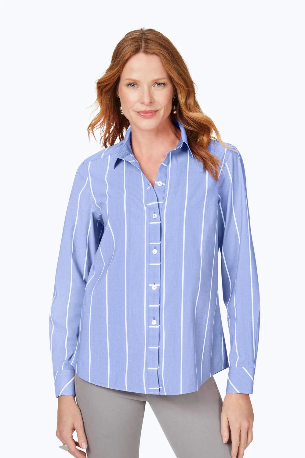 Plus oxford detail blouse, Color: Iris Bloom, Size: 20w