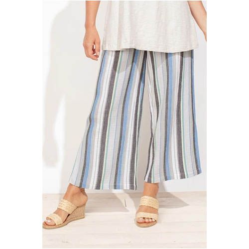 Cotton stripe cabana pant, Color: Marina, Size: S