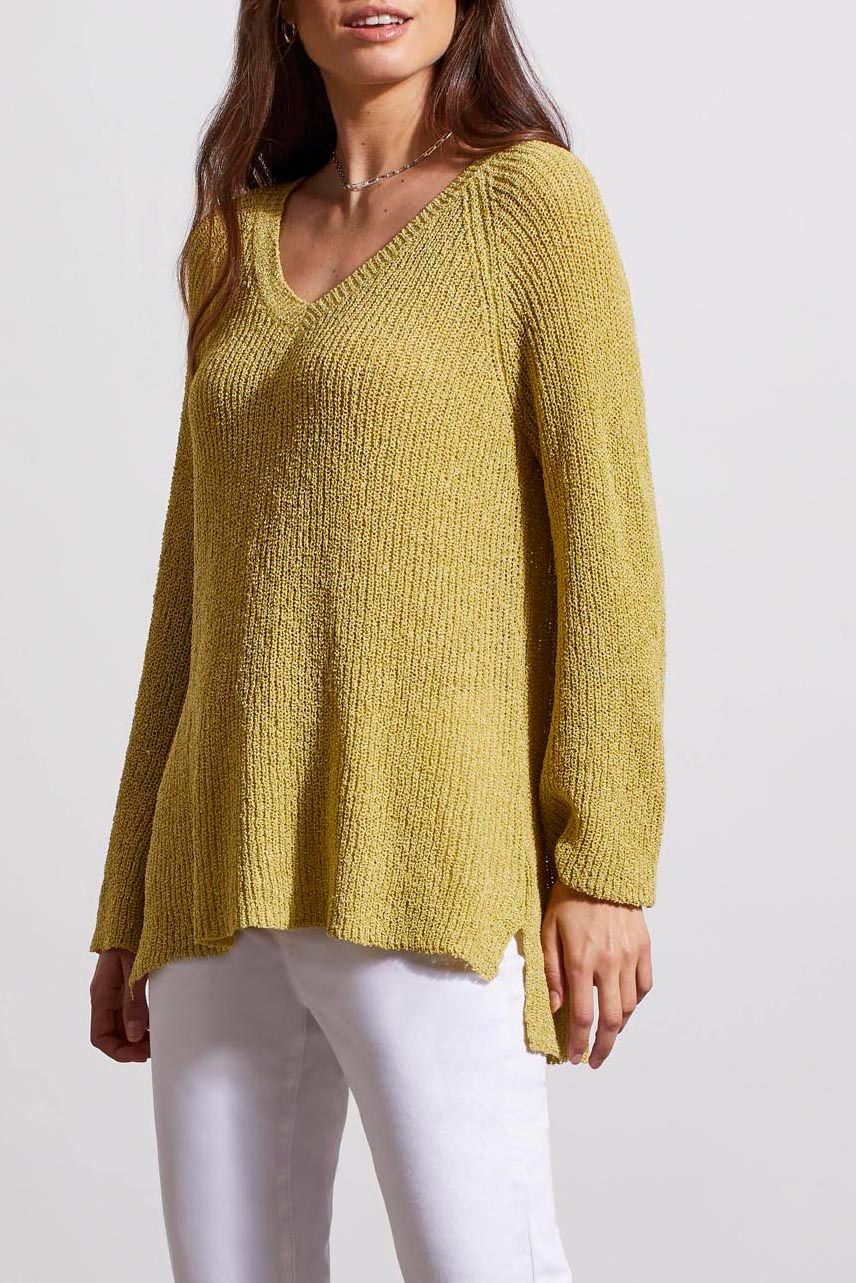 Bell sleeve raglan top, Color: Pear, Size: L