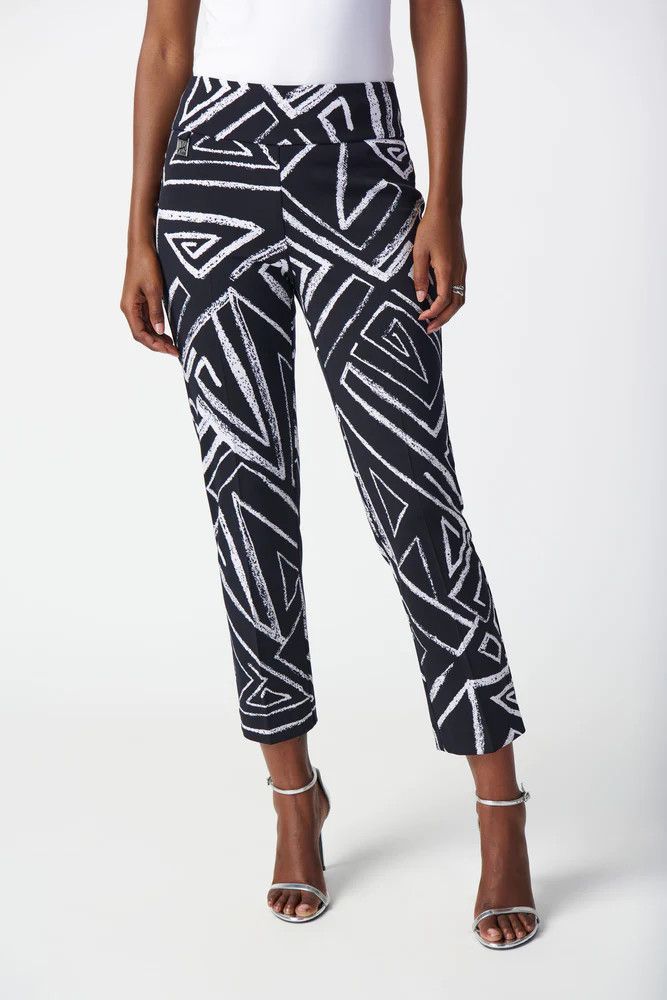 Abstract print crop pant, Color: Midnight/ vanilla, Size: 10