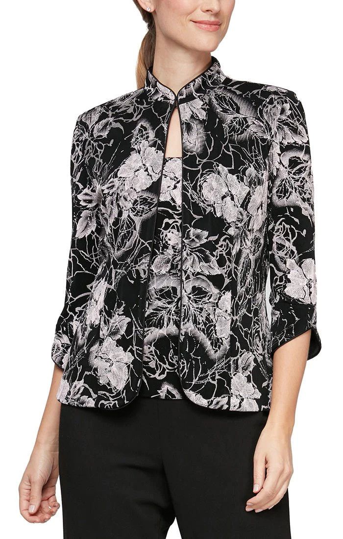 Plus sparkle print twin set , Color: Black/ Shell Pink, Size: 1X